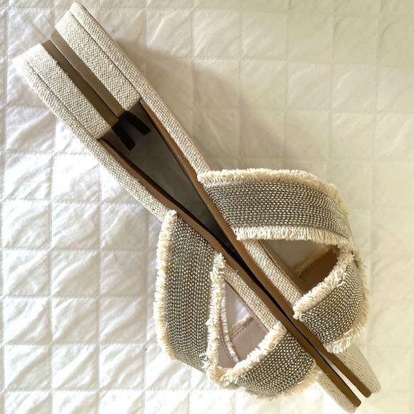 PELLE MODA Hailen Sandals Size 7 1/2 Chain bead fringe in Natural NEW! Shoes 7.5 - Picture 12 of 14